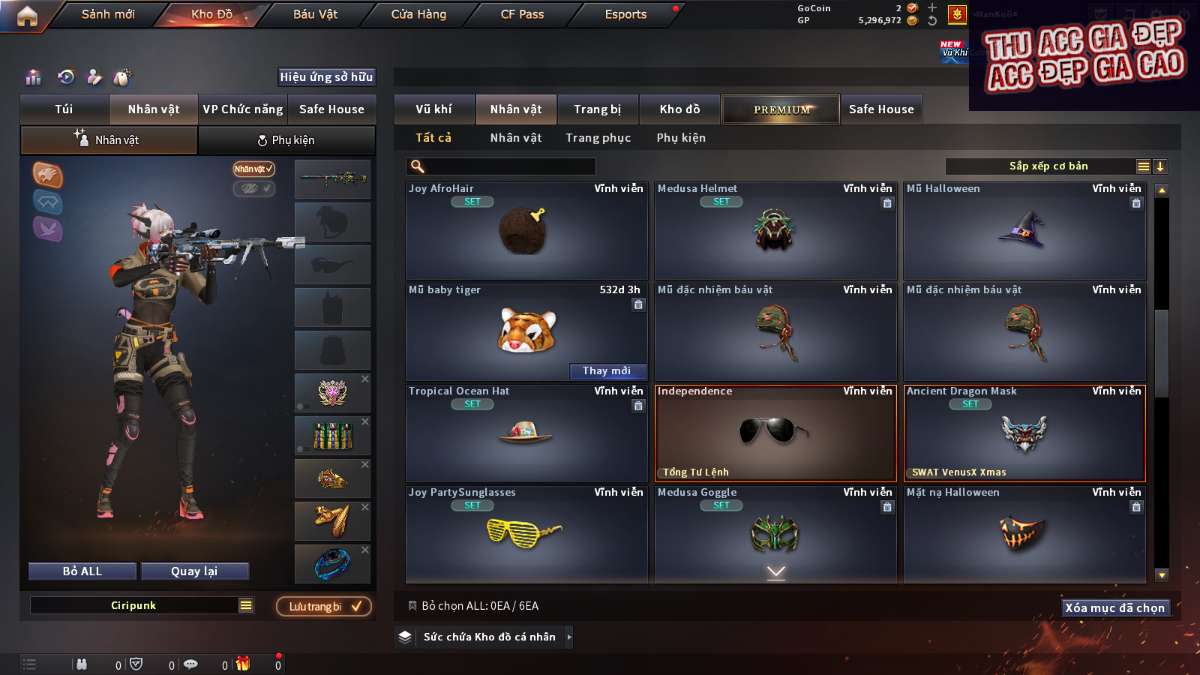 shop acc cf uy tin gia re
